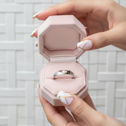 14k White Gold Rhombus Round Diamond Engagement Ring