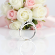 14k White Gold Rhombus Round Diamond Engagement Ring