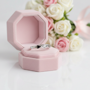 14k White Gold Rhombus Round Diamond Engagement Ring