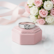 14k White Gold Round Diamond Casual Engagement Ring