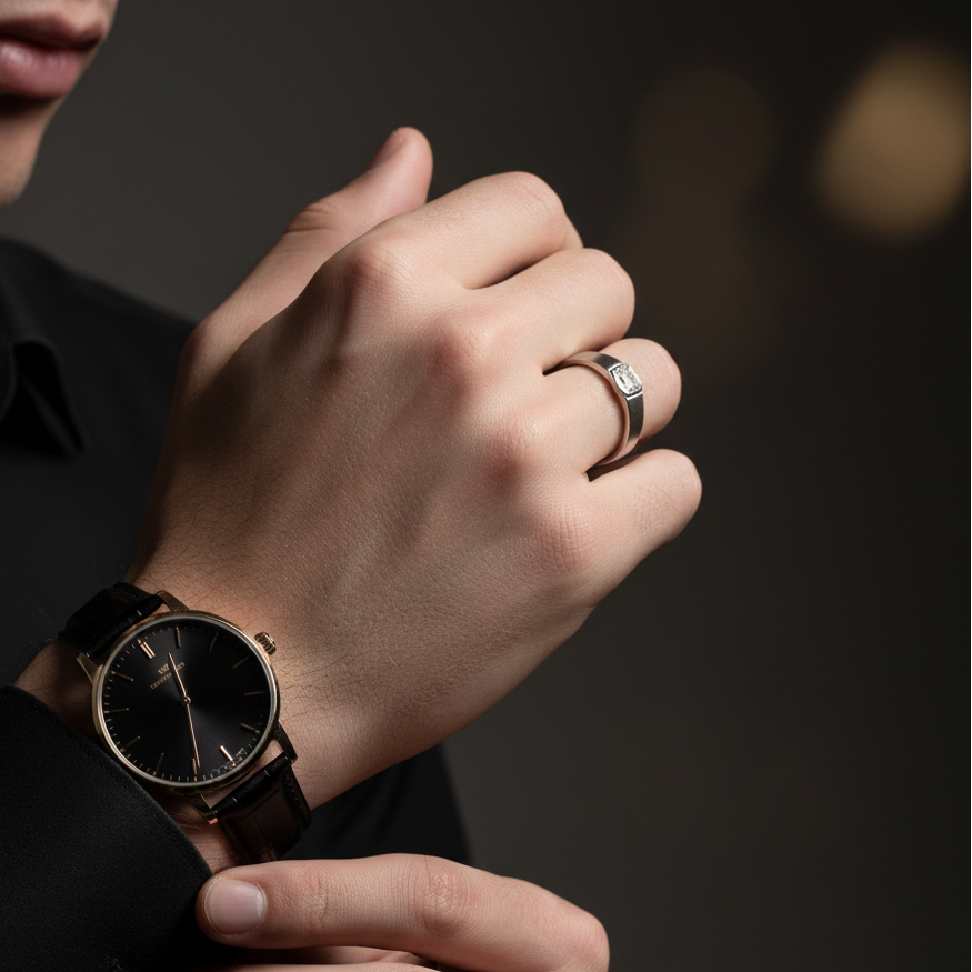 14k White Gold Round Diamond Casual Engagement Ring