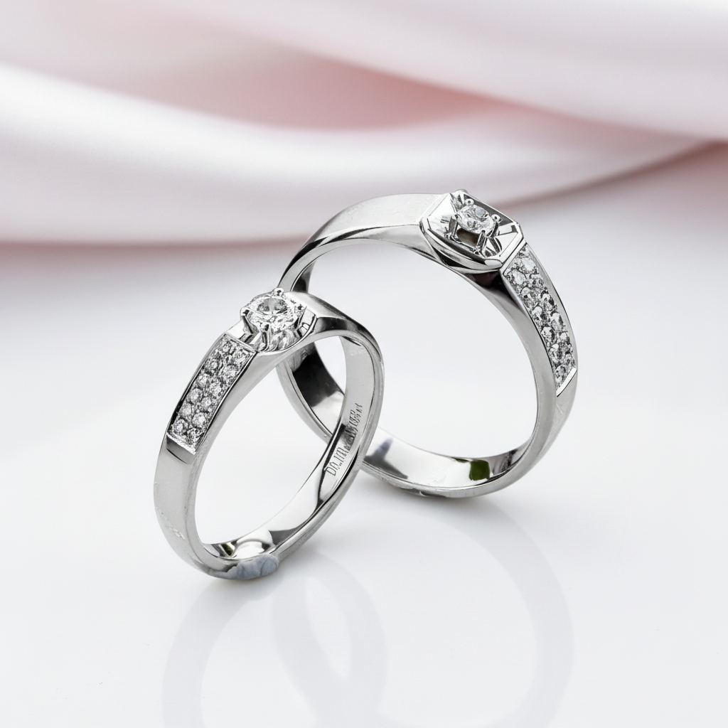 14k White Gold Round Diamond Option Classic Engagement Ring-Black Diamonds New York