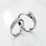 14k White Gold Round Diamond Option Classic Engagement Ring-Black Diamonds New York
