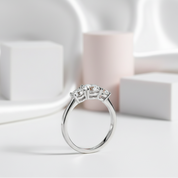 14k White Gold Three-Stone 0.5 Carat Lab Grown Diamond Engagement Ring-Black Diamonds New York