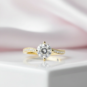 14k Yellow Gold 1.0 Ct D Color Diamond Option Engagement Ring-Black Diamonds New York