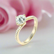 14k Yellow Gold 1.0 Ct D Color Diamond Engagement Ring-Black Diamonds New York