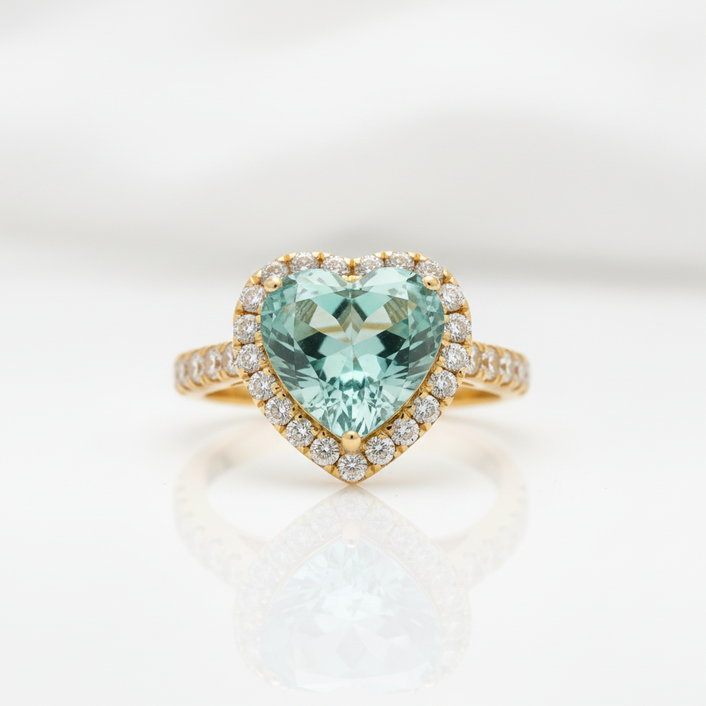 14k Yellow Gold 4.0CT Heart Cut Classic Diamond Option Engagement Ring-Black Diamonds New York
