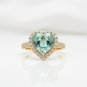 14k Yellow Gold 4.0CT Heart Cut Classic Diamond Option Engagement Ring-Black Diamonds New York