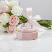 1.5 Carat Cushion Cut White Sapphire Rose Gold Engagement Ring-Black Diamonds New York