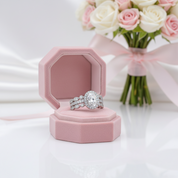 1.5 Ct Oval Cut Diamond Option Engagement Ring Set-Black Diamonds New York
