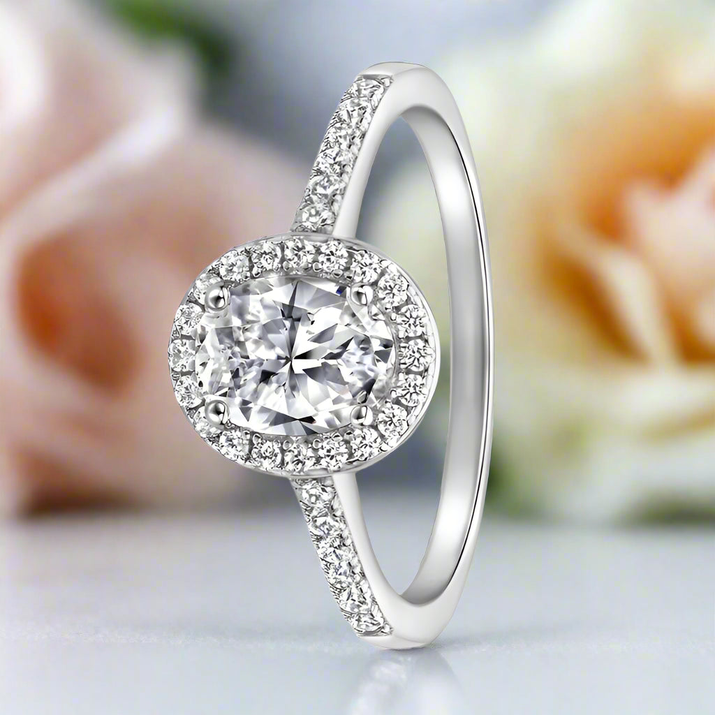 1.5 Ct Oval Cut Diamond Engagement Ring Set-Black Diamonds New York