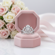 1.5 Ct Pear Diamond Option Crown Style Engagement Ring-Black Diamonds New York
