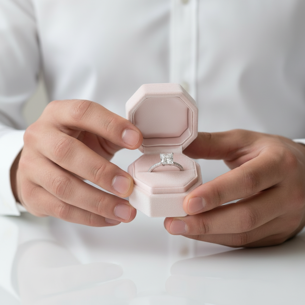 1.5 Ct Princess Cut Diamond Engagement Ring-Black Diamonds New York