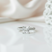 1.5 Ct Princess Cut Diamond Engagement Ring-Black Diamonds New York