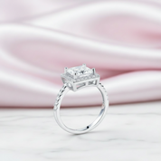 1.5 Ct Princess Cut Diamond Option Halo Engagement Ring-Black Diamonds New York