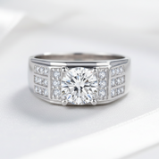 1.5 CT Round Cut Men's Wedding Ring-Black Diamonds New York