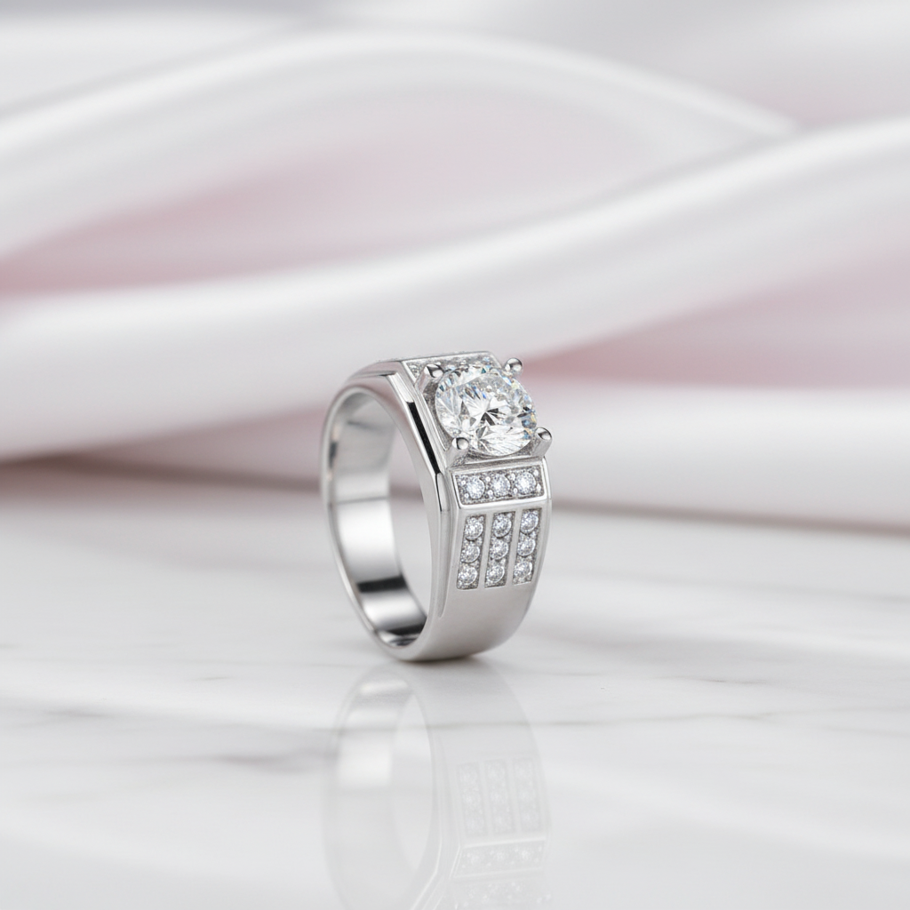 1.5 CT Round Cut Men's Wedding Ring-Black Diamonds New York