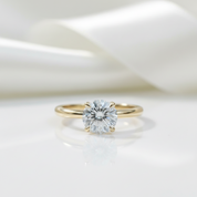 1.5 Ct Round Solitaire CVD Diamond Option Engagement Ring Set in 14k Yellow Gold-Black Diamonds New York