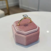 1.5 Ct Round Solitaire CVD Diamond Engagement Ring Set in 14k Yellow Gold-Black Diamonds New York