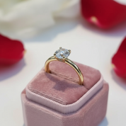 1.5 Ct Round Solitaire CVD Diamond Engagement Ring Set in 14k Yellow Gold-Black Diamonds New York