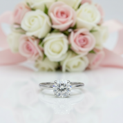 1.5 Ct Round Solitaire CVD Diamond Option Engagement Ring Set in 14k Yellow Gold-Black Diamonds New York