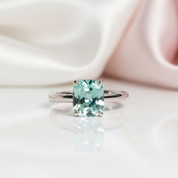 Rare Blue Green Cushion Cut Diamond Option Ring-Black Diamonds New York