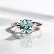 Rare Blue Green Cushion Cut Diamond Option Ring-Black Diamonds New York