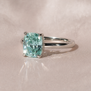 Rare Blue Green Cushion Cut Diamond Option Ring-Black Diamonds New York