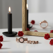 MAIN RING ONLY 1.50ct Diamond Rose Gold Flower Ring Set (Aftersale Service)-Black Diamonds New York