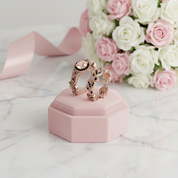 1.50ct Diamond Option Rose Gold Flower Ring Set-Black Diamonds New York