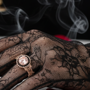 MAIN RING ONLY 1.50ct Diamond Rose Gold Flower Ring Set (Aftersale Service)-Black Diamonds New York