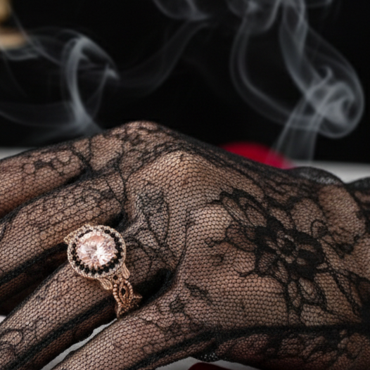 MAIN RING ONLY 1.50ct Diamond Rose Gold Flower Ring Set (Aftersale Service)-Black Diamonds New York