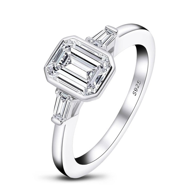 Flash Sale- 1.5ct Emerald Cut EVN Stone Engagement Ring-Black Diamonds New York