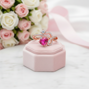 1.5ct Flower Crystal Topaz Gemstone Ring-Black Diamonds New York