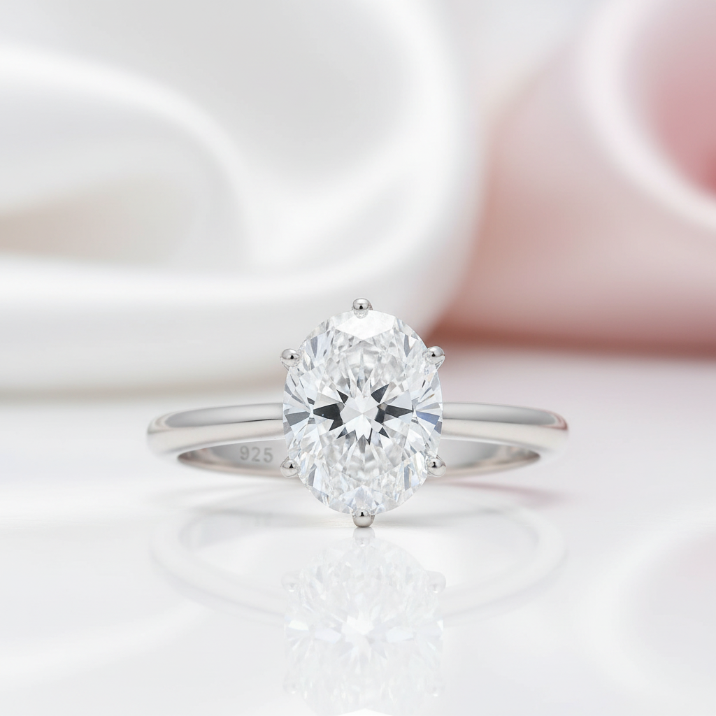 1.5ct Oval Cut Diamond Option Engagement Ring-Black Diamonds New York