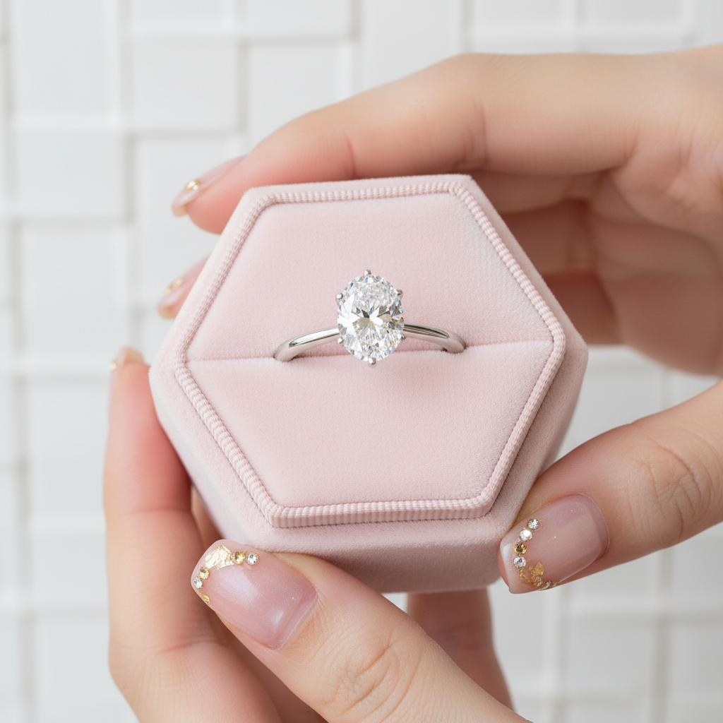 1.5ct Oval Cut Diamond Option Engagement Ring-Black Diamonds New York