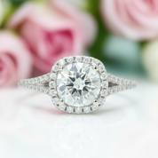 1.5 Ct Round Cut Diamond Engagement Ring-Black Diamonds New York