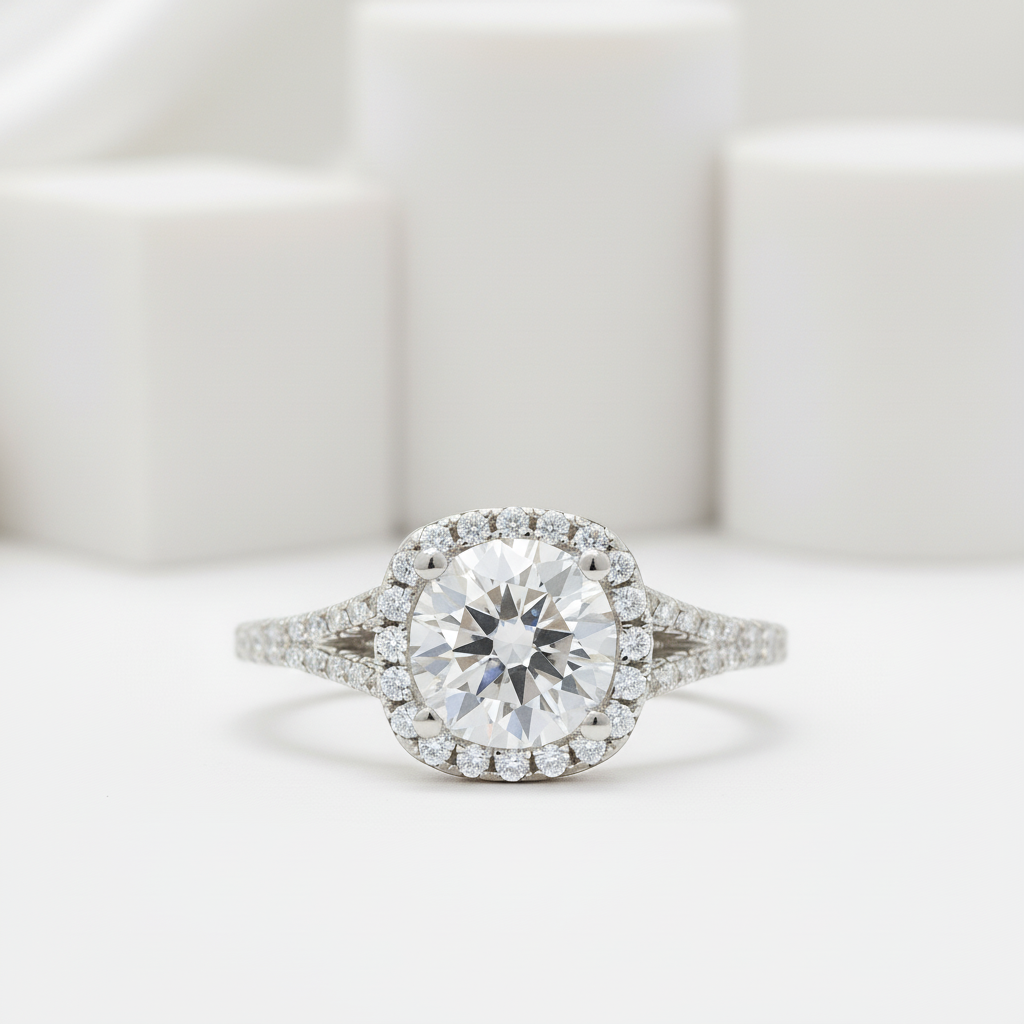 1.5 Ct Round Cut Diamond Engagement Ring-Black Diamonds New York