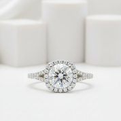 1.5 Ct Round Cut Diamond Engagement Ring-Black Diamonds New York