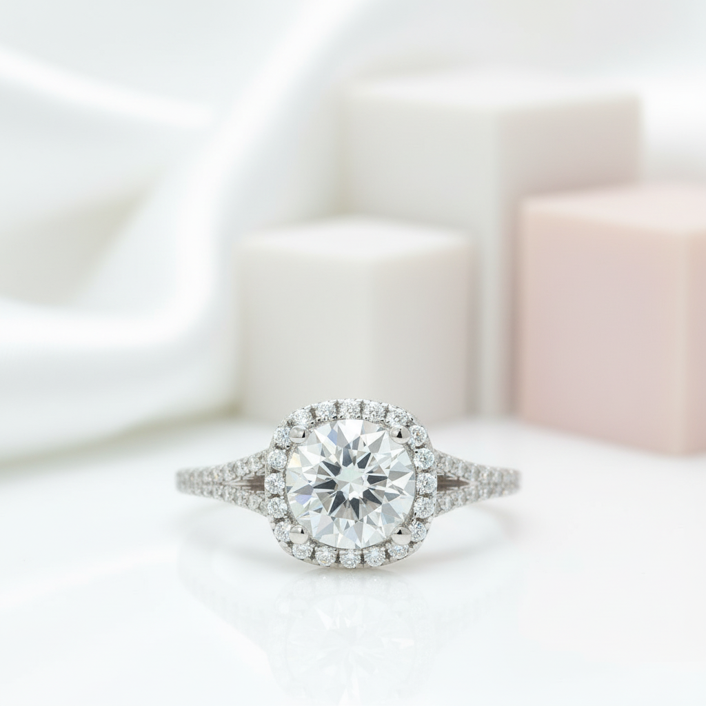 1.5 Ct Round Cut Diamond Engagement Ring-Black Diamonds New York