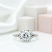 1.5 Ct Round Cut Diamond Engagement Ring-Black Diamonds New York