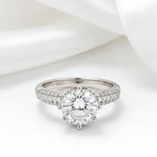 Stunning 1.5ct Round Cut Diamond Option Crown Ring-Black Diamonds New York