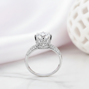 Stunning 1.5ct Round Cut Diamond Option Crown Ring-Black Diamonds New York