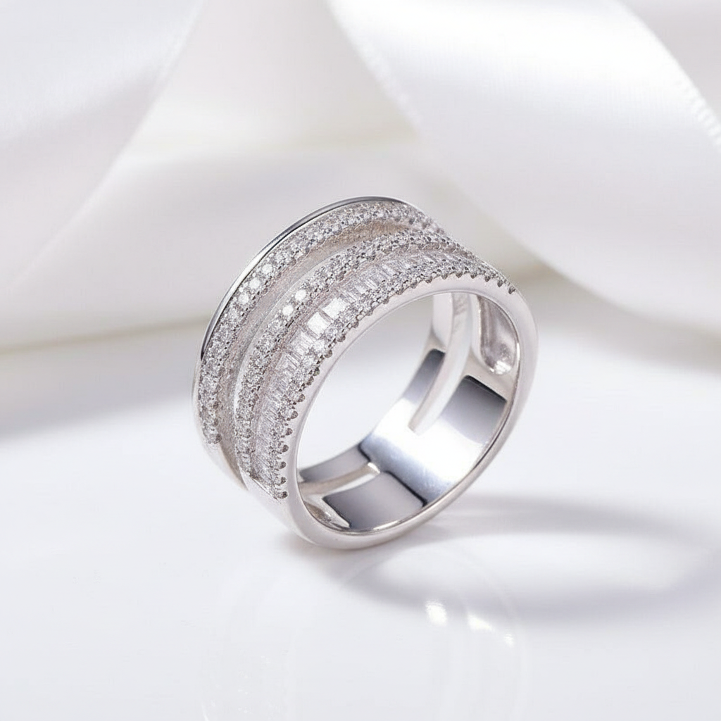 1.5 Ct Round and Emerald Cut Diamond Option Band-Black Diamonds New York
