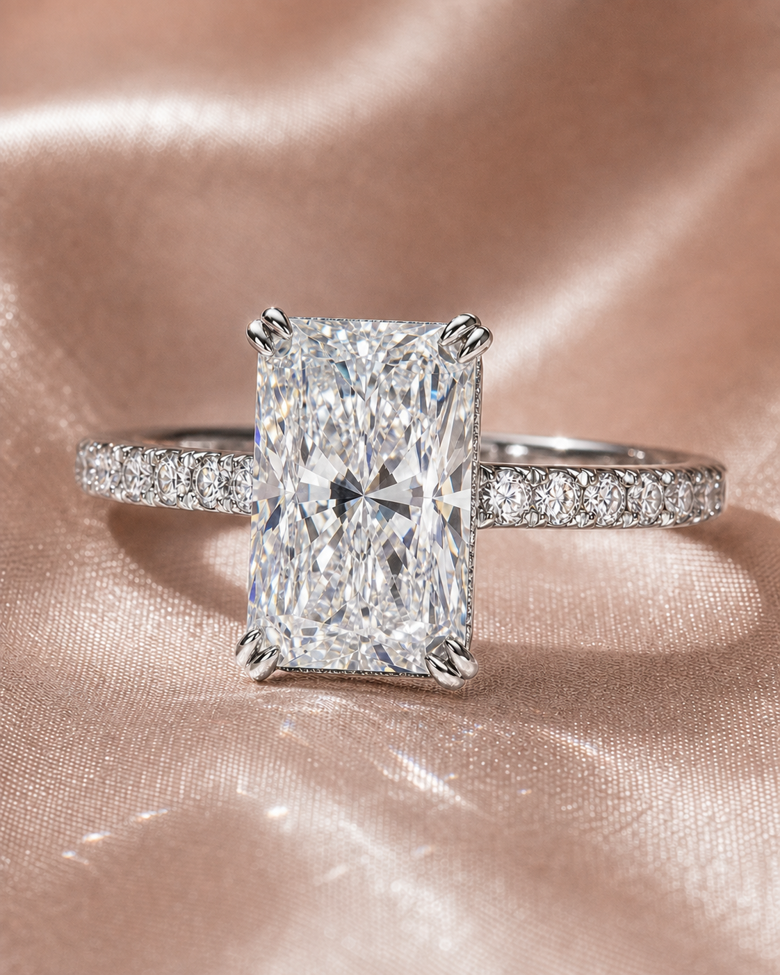 Elegant 3.0ct Radiant Cut Diamond Option Engagement Ring-Black Diamonds New York