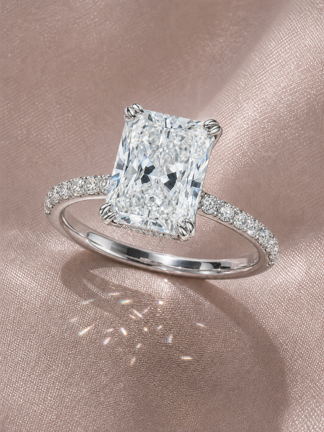 Elegant 3.0ct Radiant Cut Diamond Option Engagement Ring-Black Diamonds New York