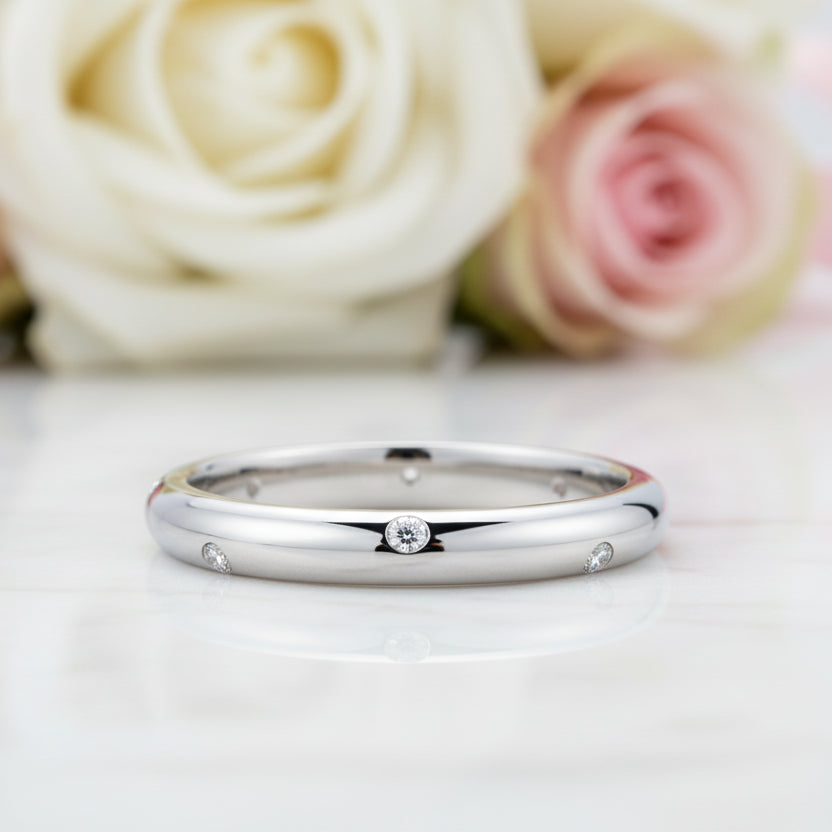 1.6mm Diamond Option Stackable Wedding Band-Black Diamonds New York