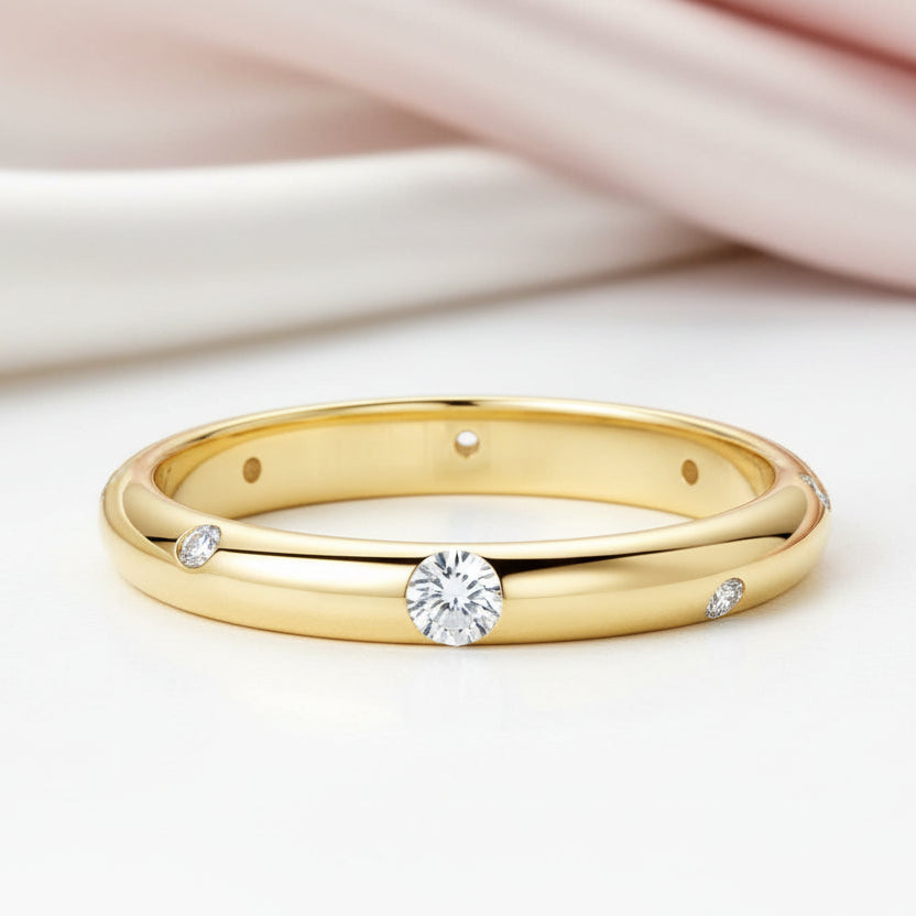 1.6mm Diamond Option Stackable Wedding Band-Black Diamonds New York