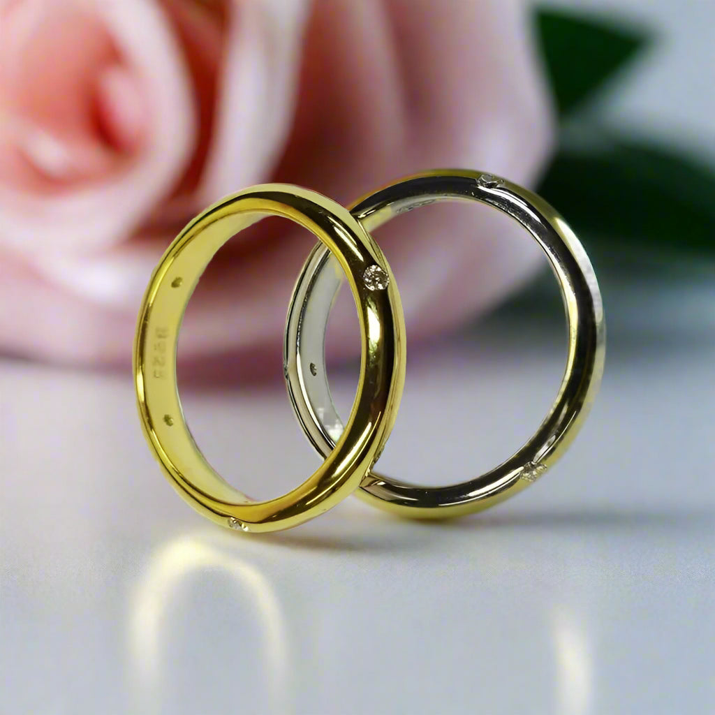 1.6mm Round Diamond Domed Unisex Wedding Band-Black Diamonds New York