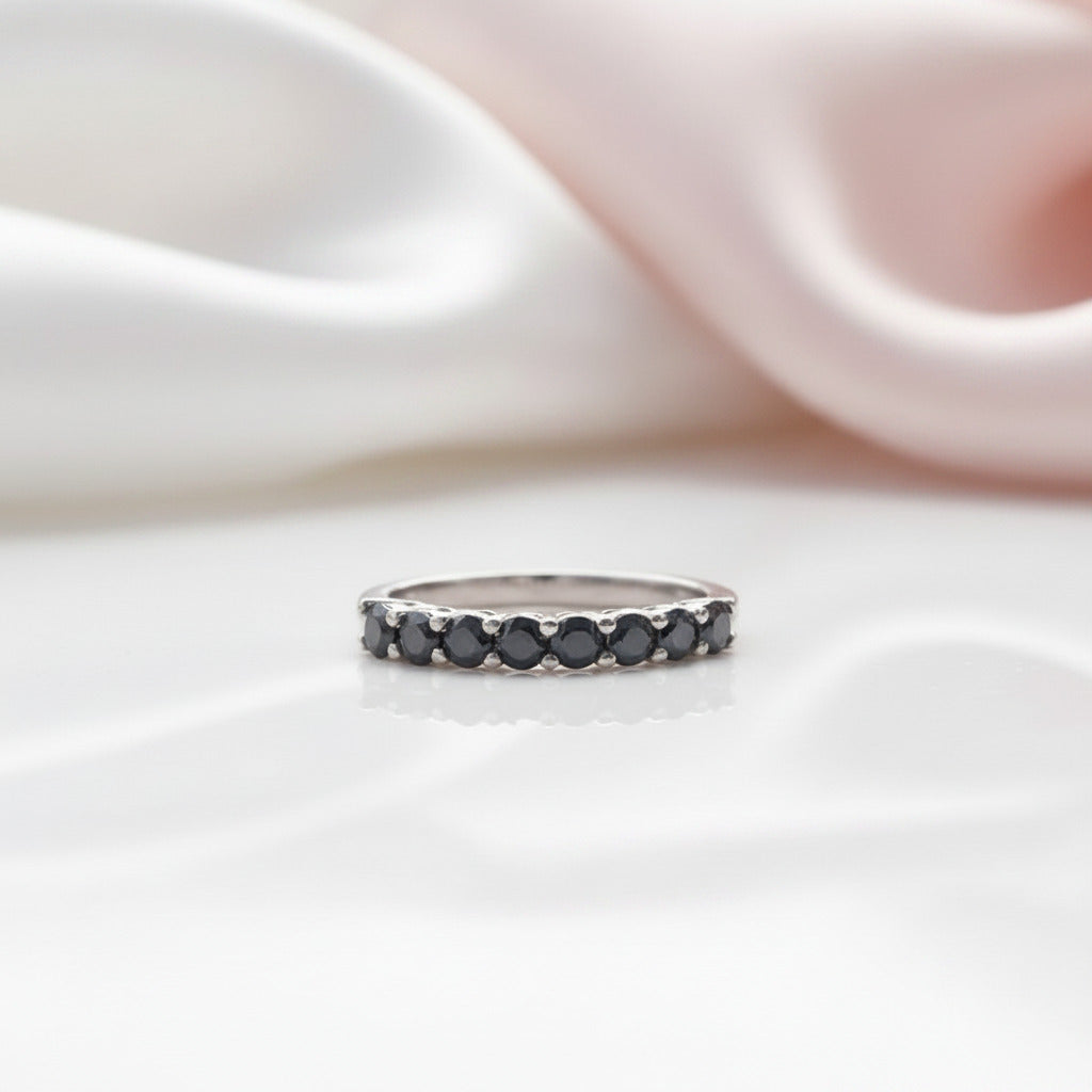 1.7 Ctw Round Diamond Option Engagement Ring Set-Black Diamonds New York